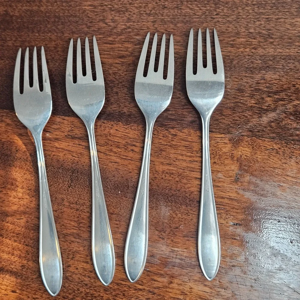 4x WMF Cromargan GERMANY Salad Desert Fork  Stainless Flatware  VTG Classic 7in